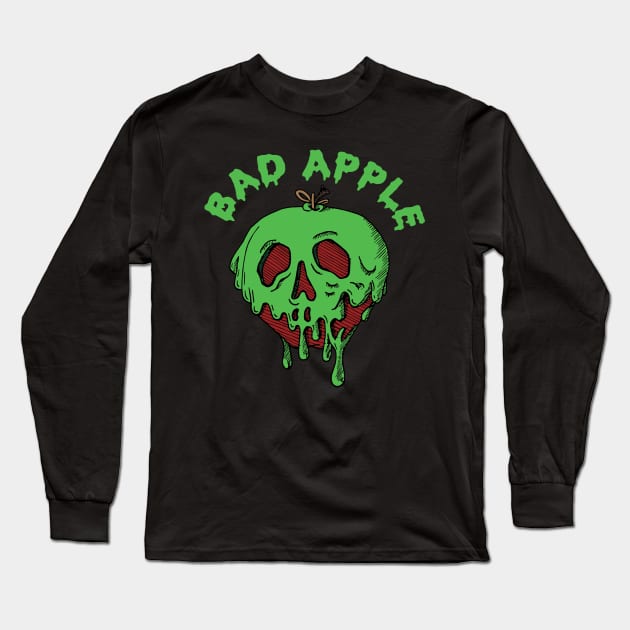 Bad Apple Green + Red Long Sleeve T-Shirt by racoco